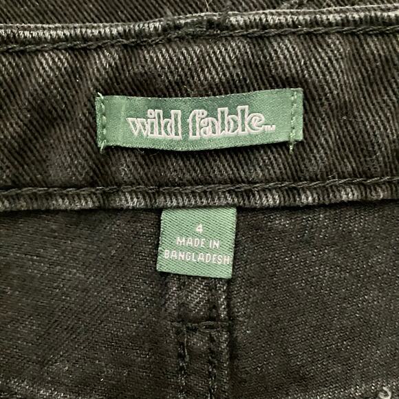 New Wild Fable Black Distressed Denim Shorts Size 4 - Picture 3 of 4